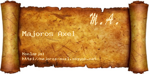 Majoros Axel névjegykártya